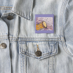 Bongo Drum Music Vierkante Button 5,1 Cm