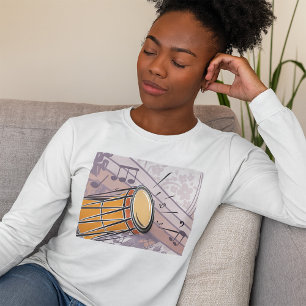Bongo Drum Music Vrouwen Lange-Sleeve T-shirt