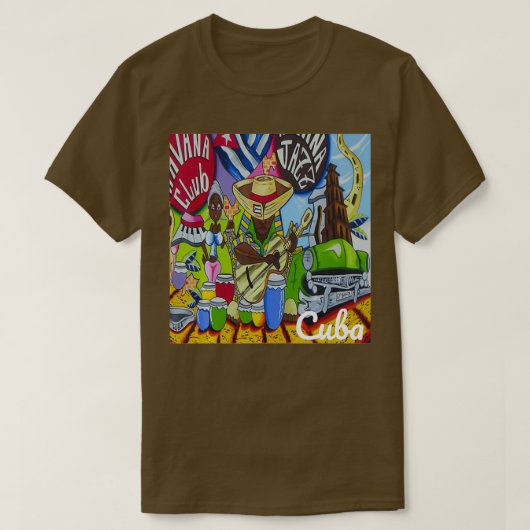 Bongo Drums Havana Cuba Spaans Muziek Funny Cuban T-shirt (Design voorkant)