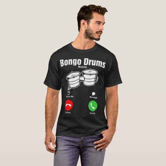 Bongo Drums Mobile Tshirt (Voorkant volledig)