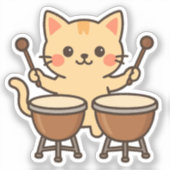 Bongo Kat Ritme Beats Sticker (Voorkant)