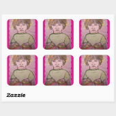 bongo vierkante sticker (Vel)