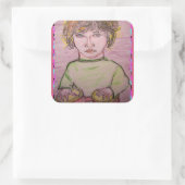 bongo vierkante sticker (Tas)