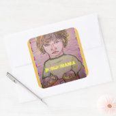 bongomanie vierkante sticker (Envelop)