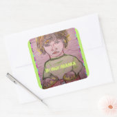 bongomanie vierkante sticker (Envelop)