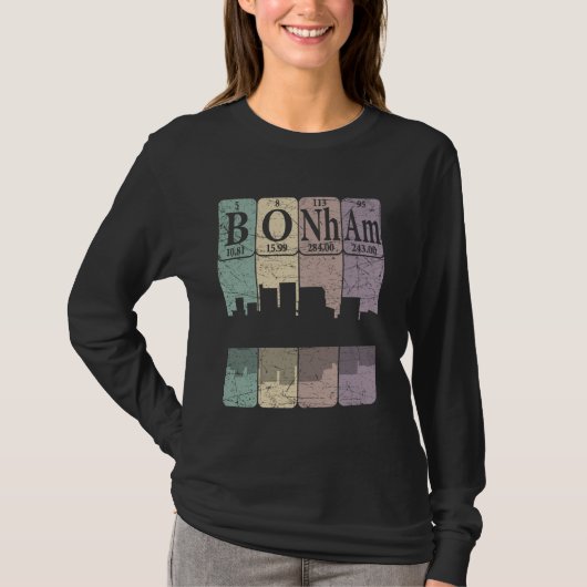 Bonham Periodic Table Elements Bonham Texas Retro T-shirt (Voorkant)