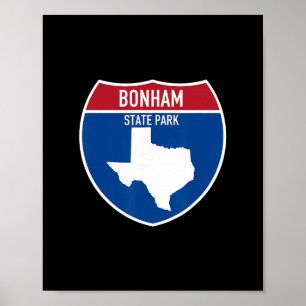 Bonham State Park Texas Tx Snelweg Vakantie Herinn Poster