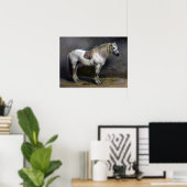 Bonheur - Een wit paard Poster (Thuiskantoor)