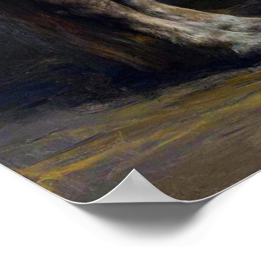 Bonheur - Een wit paard Poster (Hoek)