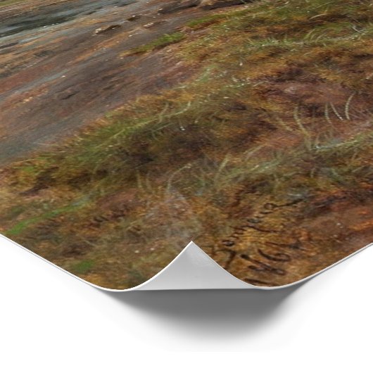 Bonheur - Ghillie Shetland ponies in een misty lan Poster (Hoek)