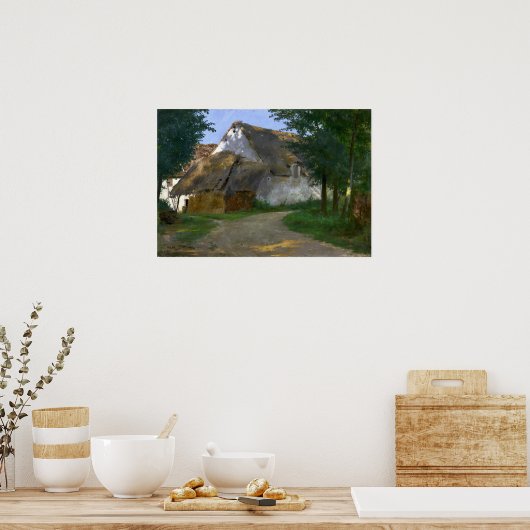 Bonheur - het Boerderij bij het begin van het hout Poster (Keuken)