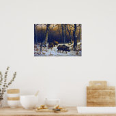 Bonheur - wilde beren in de sneeuw poster (Keuken)