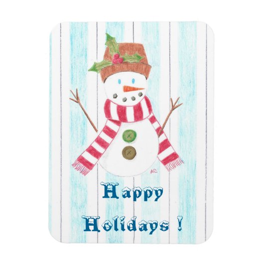 Bonhomme de neige premium magnet magneet (Verticaal)