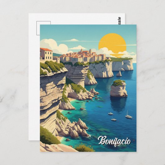 Bonifacio Corsica Frankrijk Reizen Briefkaart (Voorkant / Achterkant)