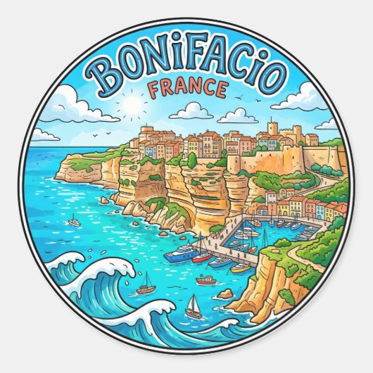 Bonifacio Frankrijk Ronde Sticker (Voorkant)