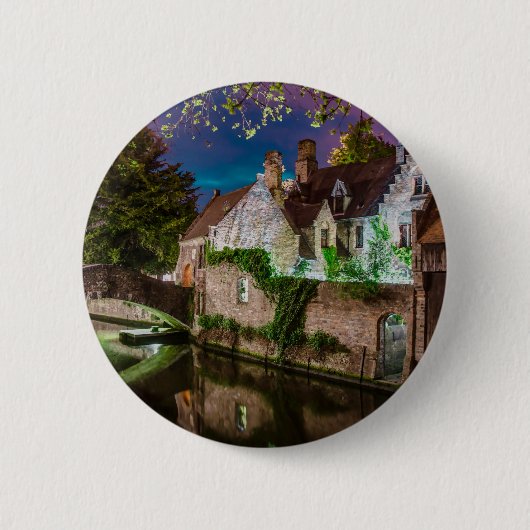 Bonifaciusbrug in Brugge Ronde Button 5,7 Cm (Voorkant)