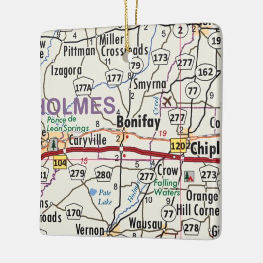 Bonifay Florida Map Keramisch Ornament (Links)