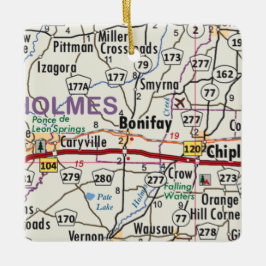 Bonifay Florida Map Keramisch Ornament