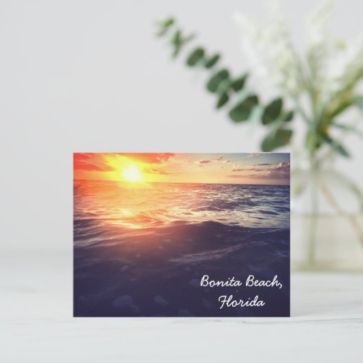 Bonita Beach Sunset briefkaart (Staand voorkant)