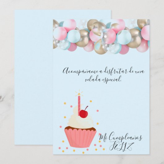 bonita Invitation de festejo Kaart (Voorkant / Achterkant)