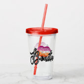 Bonita Lesbisch Kus Acryl Drinkbeker (Achterkant)