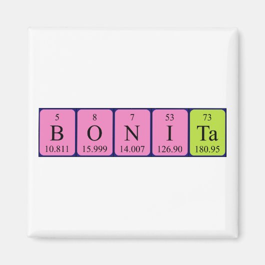 Bonita periodieke table name magnet (Voorkant)