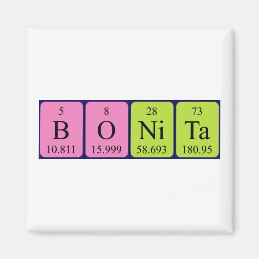 Bonita periodieke table name magnet (Voorkant)