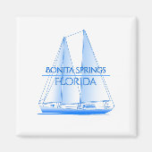 Bonita Springs Coastal Nautical Sailor Magneet (Voorkant)