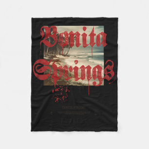Bonita Springs Florida Fl Vintage Tattoo Strand Su Fleece Deken