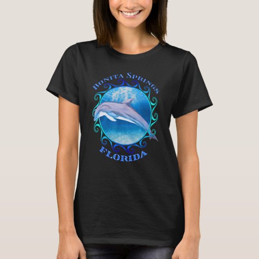 Bonita Springs Florida Vacation Souvenir Dolphin T-shirt (Voorkant)