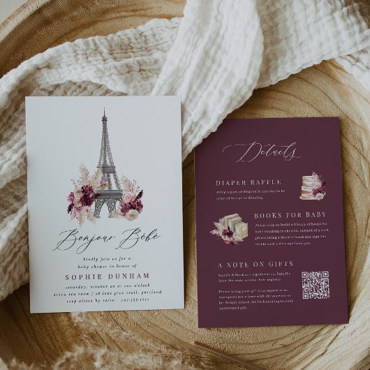 Bonjour Bébé Alles in één Baby shower Kaart