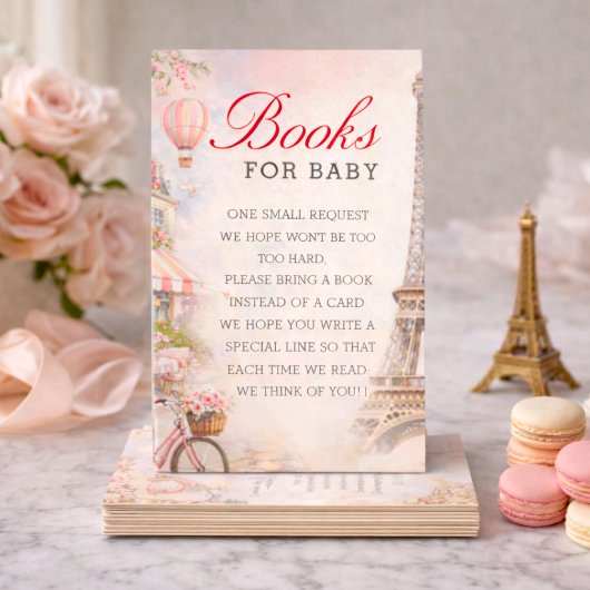 Bonjour Bébé Baby Shower Books for baby Insert Informatiekaartje
