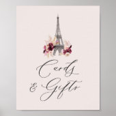 Bonjour Bébé Baby Shower Cards & Gifts Sign Poster (Voorkant)