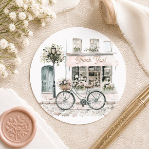 Bonjour Bebe Baby Shower Dank je wel Ronde Sticker