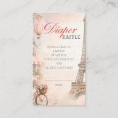Bonjour Bébé Baby Shower Diaper Raffle Insert Informatiekaartje (Voorkant)