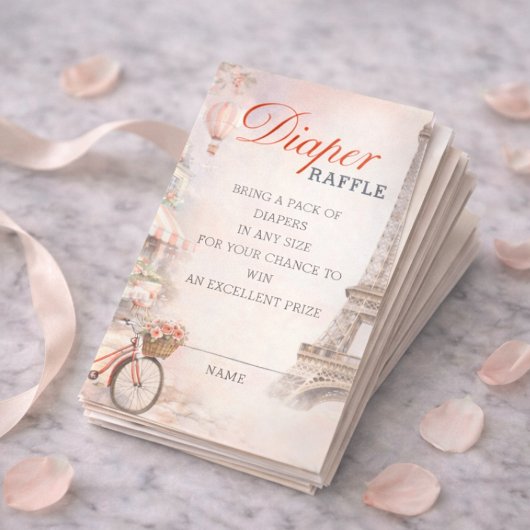 Bonjour Bébé Baby Shower Diaper Raffle Insert Informatiekaartje