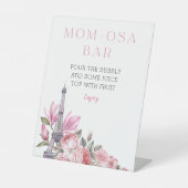 Bonjour Bebe | Baby shower Mom-osa Bar Sign Reclamebord Met Voetstuk (Voorkant)