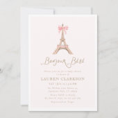 Bonjour Bebe Baby Shower Uitnodiging (Voorkant)
