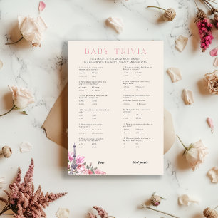 Bonjour Bebe Baby Trivia Baby shower Game Kaart