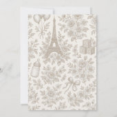 Bonjour Bebe Beige Neutra Toile Frans Baby shower Kaart (Achterkant)