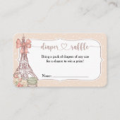 Bonjour Bebe Beige Parijse luier Raffle Kaart (Voorkant)
