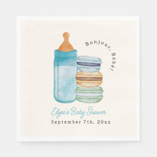 Bonjour Bébé Blauwe Macarons & Melk Jongens Baby S Servet
