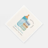 Bonjour Bébé Blue Macarons & Milk Boy Baby Shower Servet (Hoek)