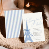 Bonjour Bébé Blue Paris Eiffeltoren Baby shower Kaart