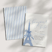 Bonjour Bébé Blue Paris Eiffeltoren Baby shower Kaart