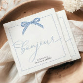 Bonjour Bébé Blue Paris Eiffeltoren Baby shower Servet