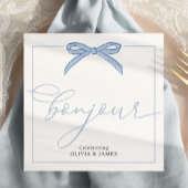 Bonjour Bébé Blue Paris Eiffeltoren Baby shower Servet