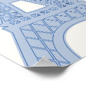 Bonjour Bébé Blue Paris Eiffeltoren Welkom bord Poster (Hoek)