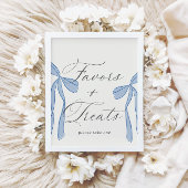 Bonjour Bébé Blue Paris Favors & Treats Sign Poster