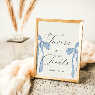 Bonjour Bébé Blue Paris Favors & Treats Sign Poster